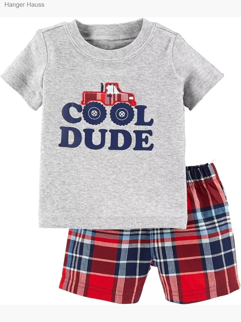 Toddler Boy Short Sleeve Tee And Shorts Set 2-7t Cotton Outfit